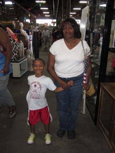 Photo of little boy with Grandmother at Urban Ore.