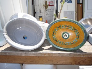 Photo of two ornate sinks