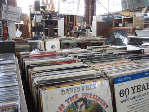 Photo of a row of vinyl records